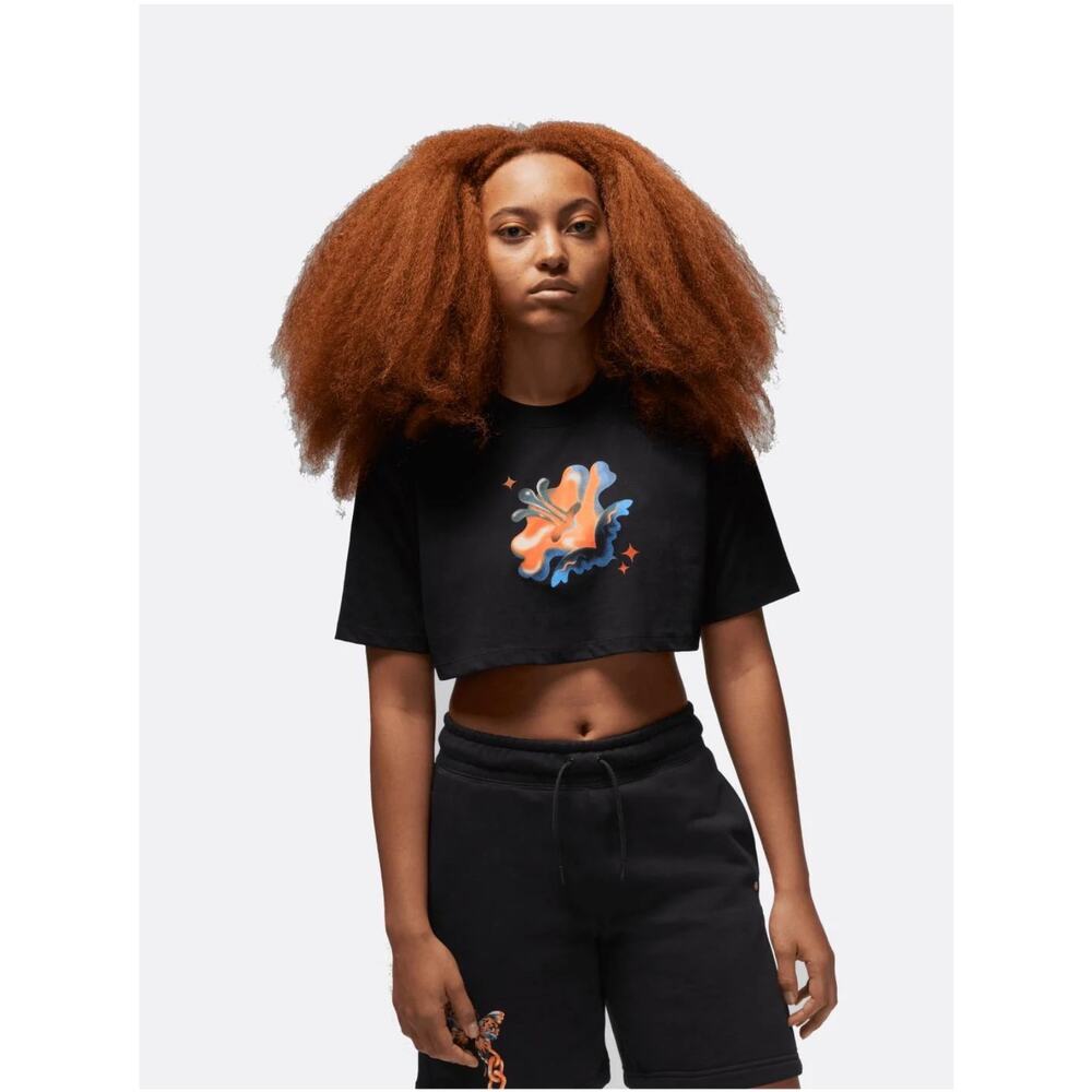 Jordan Artist Series Jordan Moss Super Cropped Graphic Tee Black Women’s Large